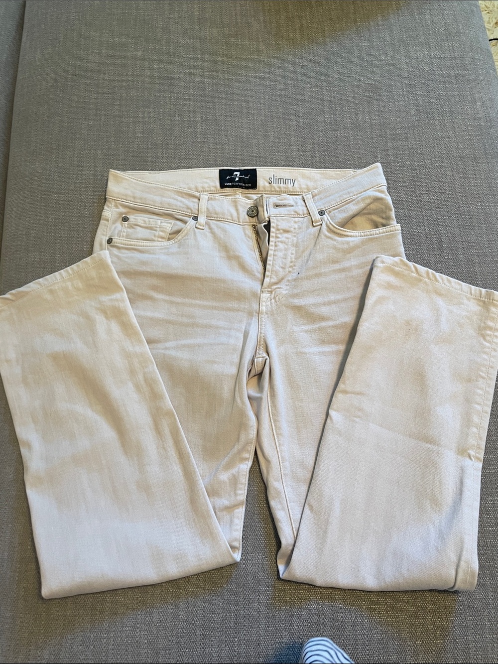 NWOT! 7 For All Mankind Slimmy Off-White Jeans Mens Size 29